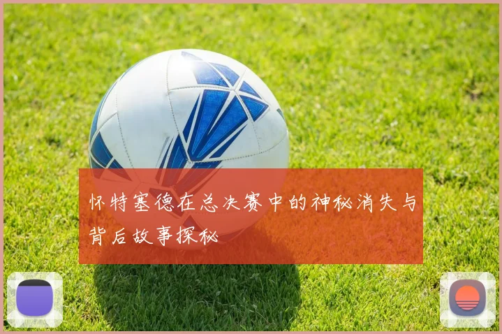 怀特塞德在总决赛中的神秘消失与背后故事探秘